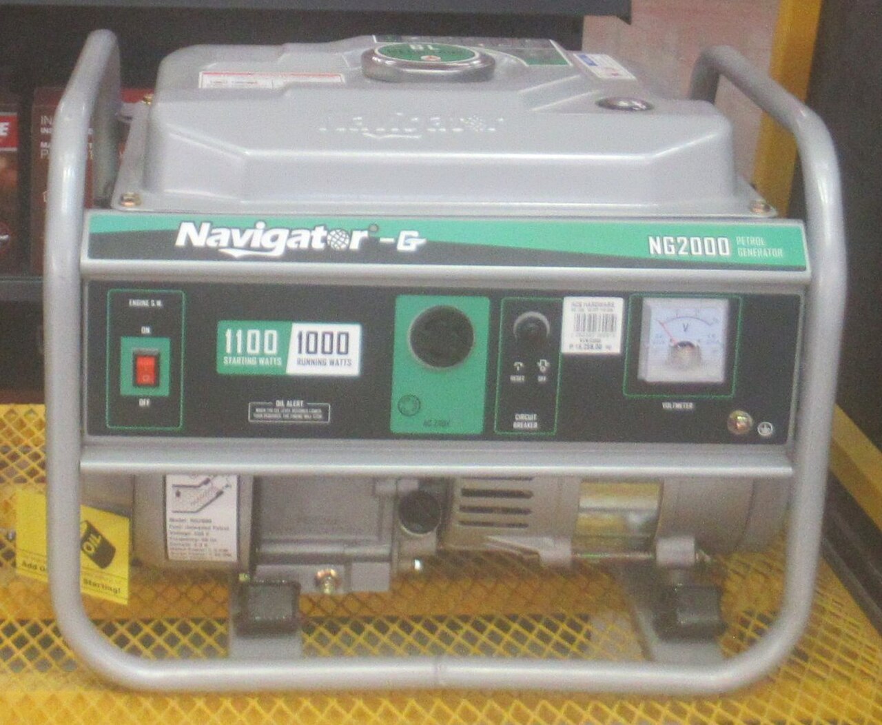 Portable gas generator with outlets and control panel