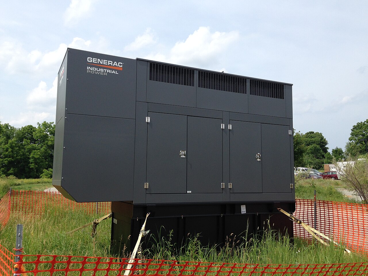 Standby backup generator outside a visitor center